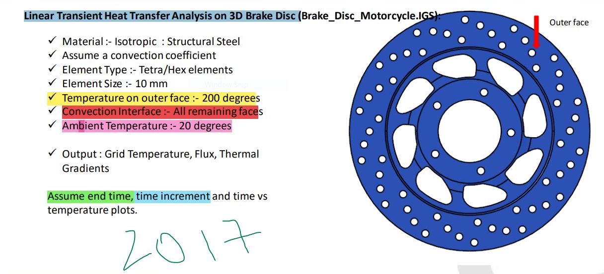 Linear Transient Heat Transfer Analysis on 3D Brake Disc - Altair Community