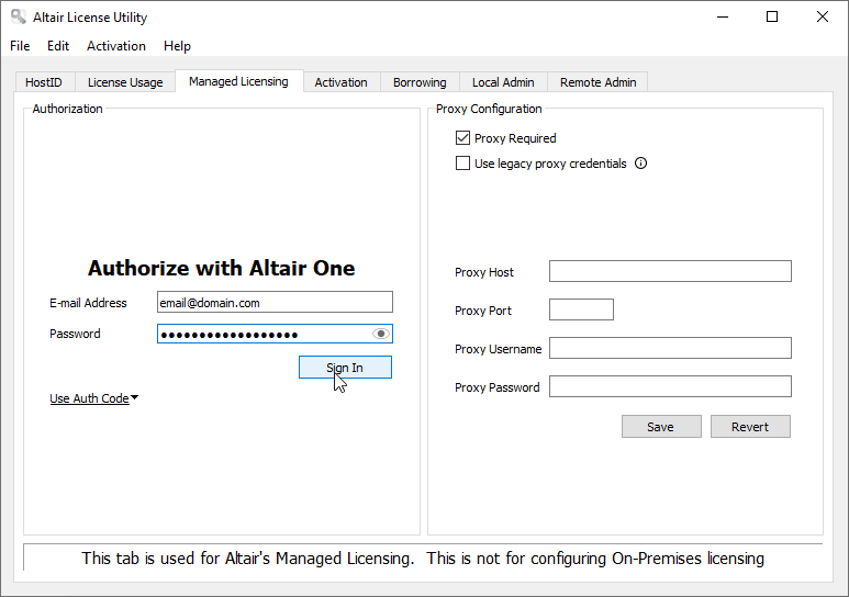 Accessing the Altair License from the Altair License Utility — Altair ...