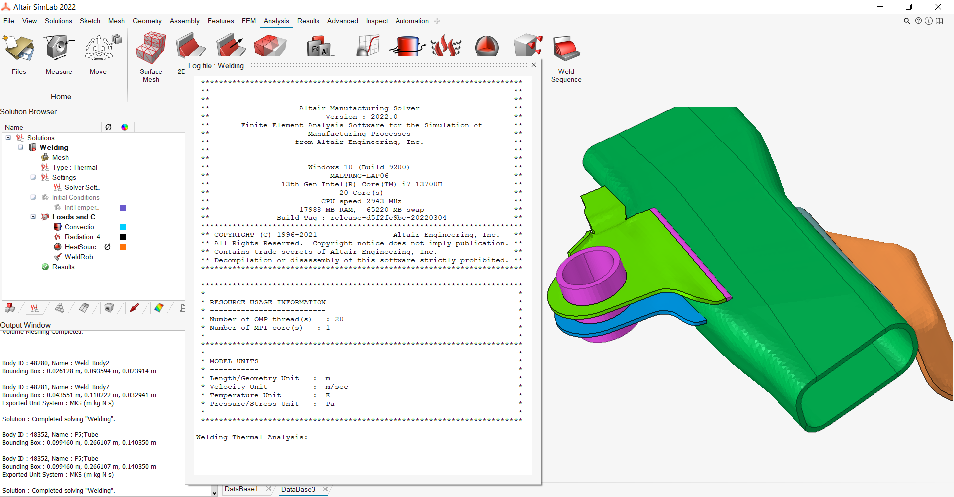 How to Thermal Welding Analysis in SimLab? - Altair Community