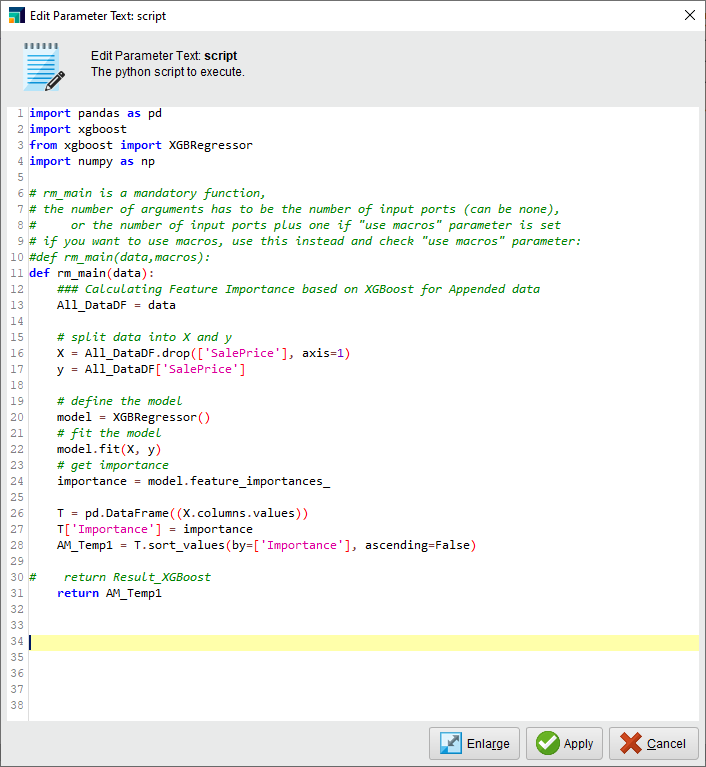 Using the Execute Python Operator for Calculating Feature Importance in ...