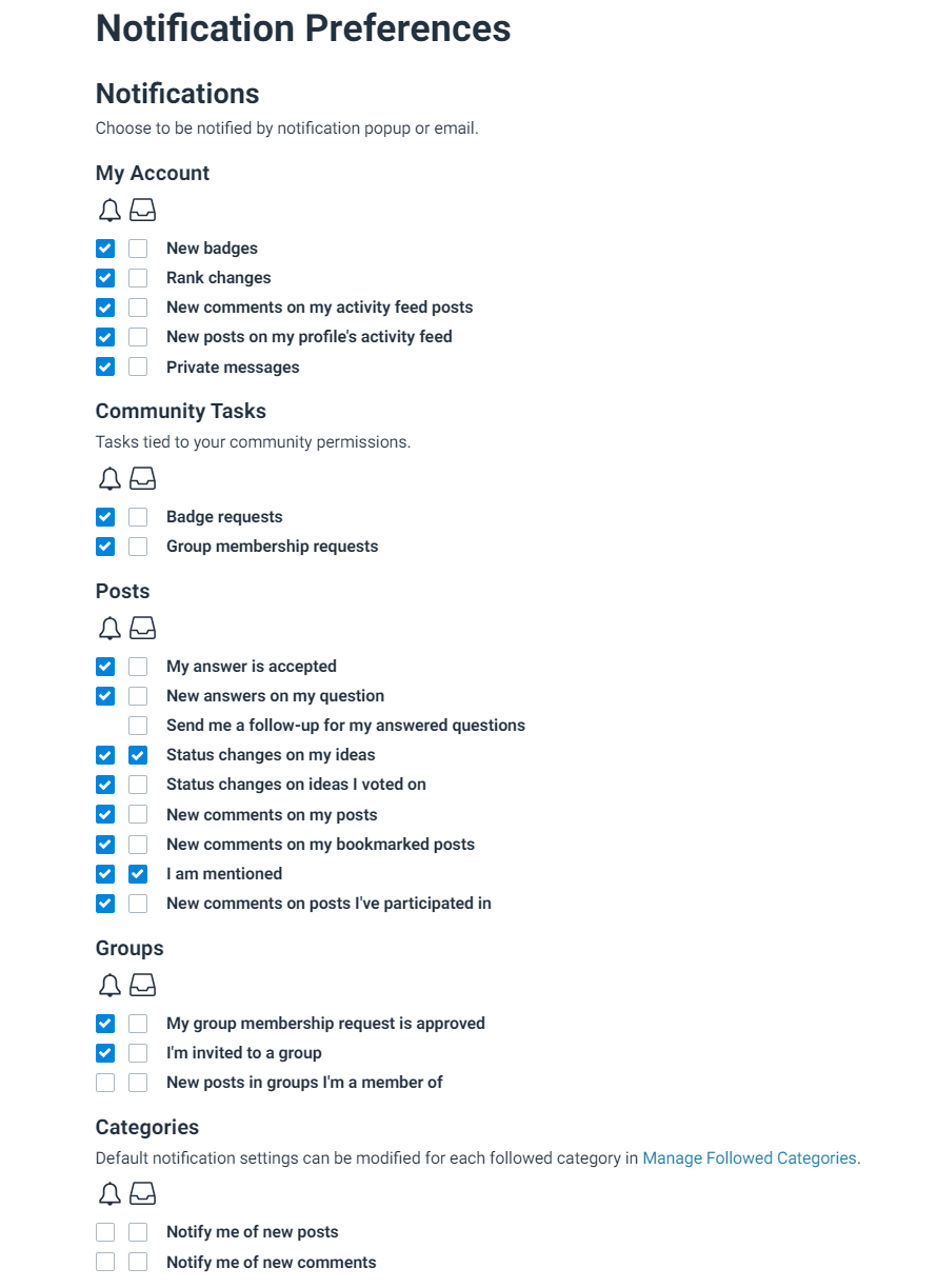 Notification Preferences - Bluebeam Community