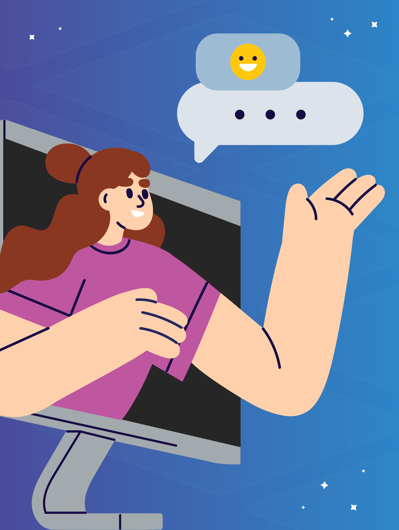 Person in a computer