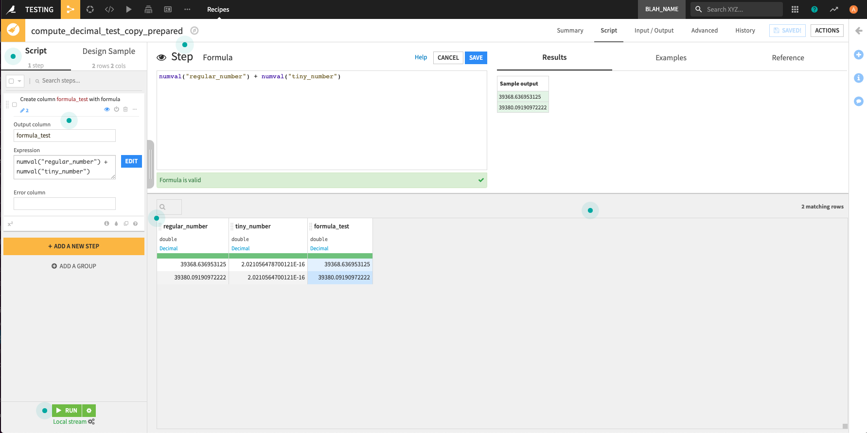 Values Changes in formula — Dataiku Community