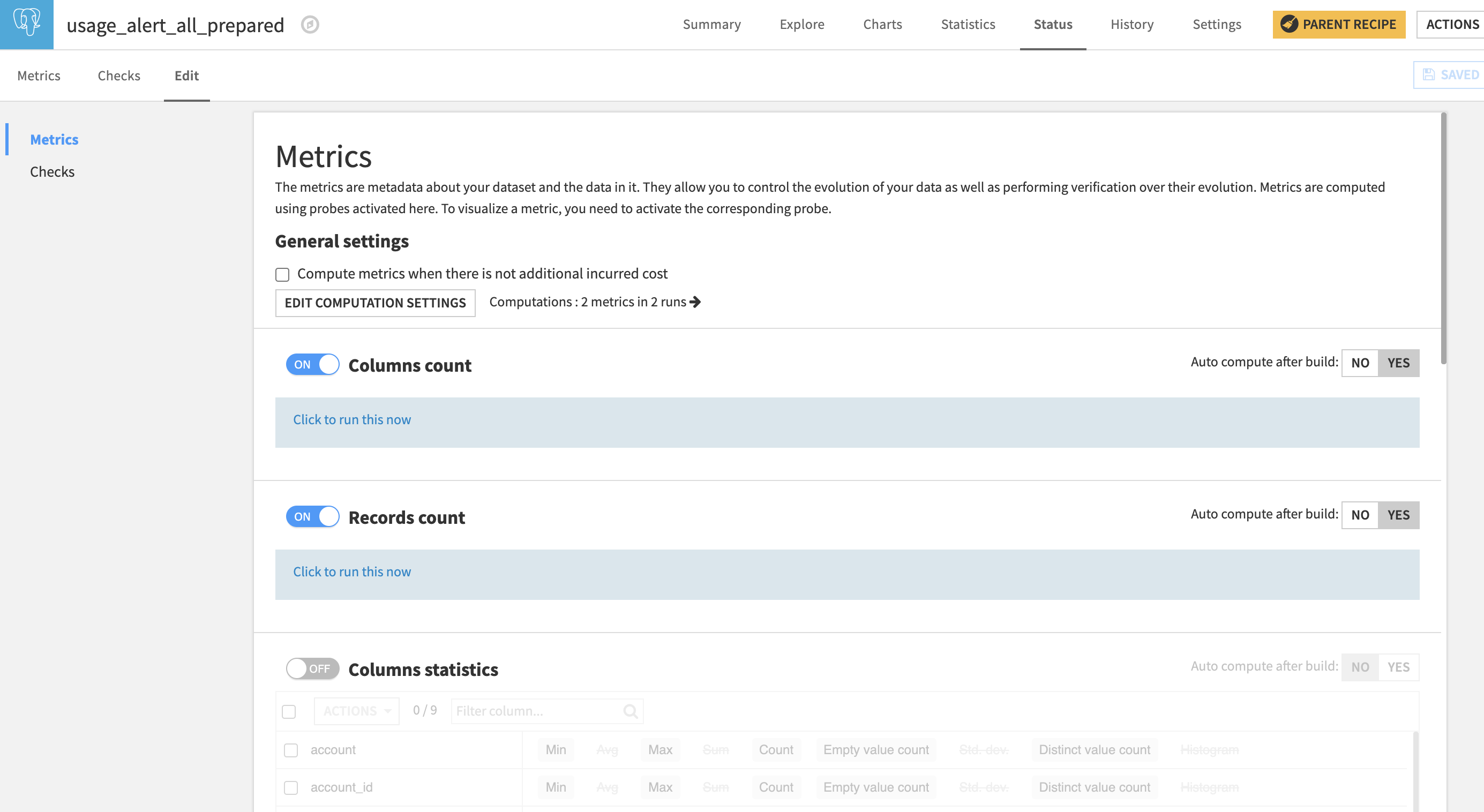 Calculate an average of the column — Dataiku Community