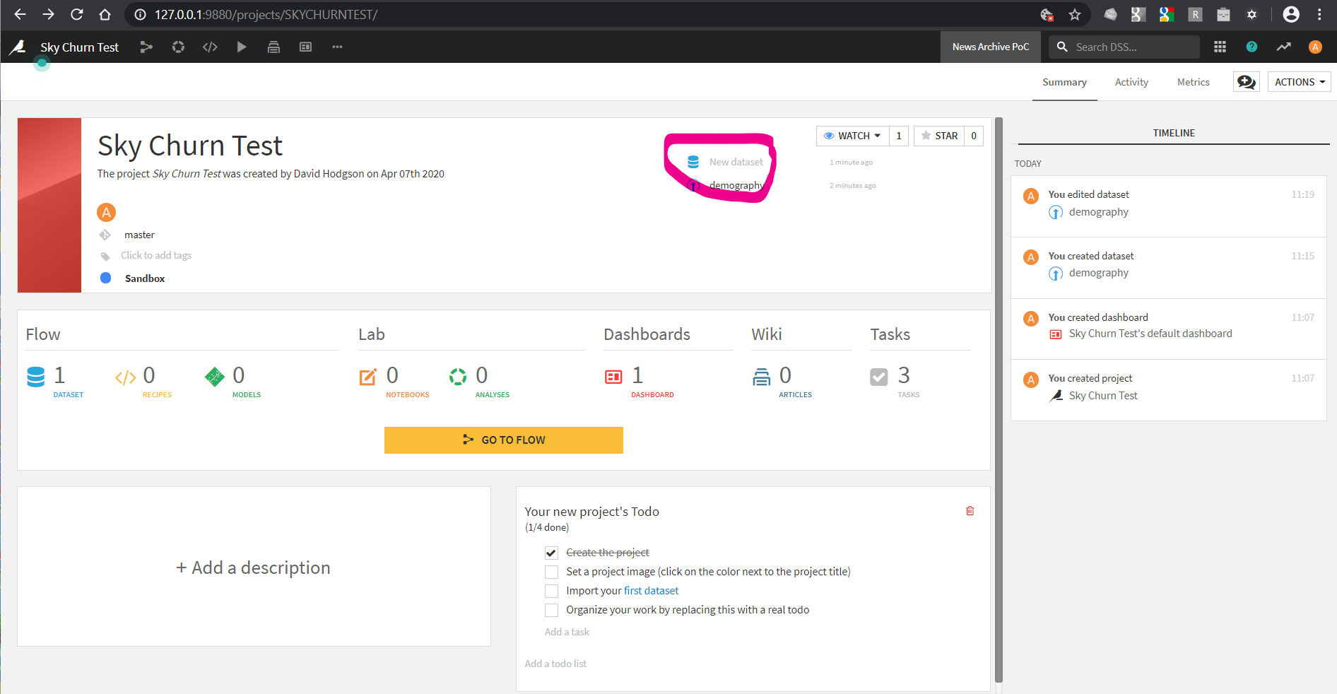 unexpected behaviour with new project -> new dataset — Dataiku Community