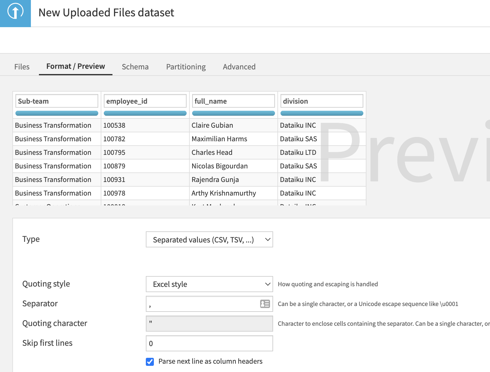 Need to input json format file and convert into csv file — Dataiku ...