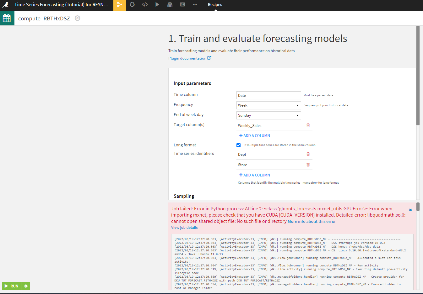 unable to create code env for forecast plugin — Dataiku Community