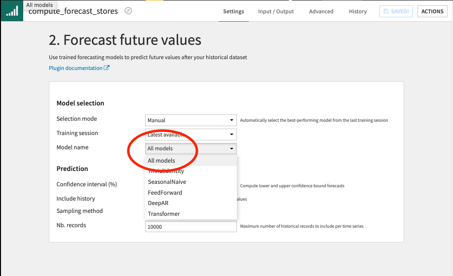 Seeing all model Time Series Forecasts in Dataiku Plug-in — Dataiku ...