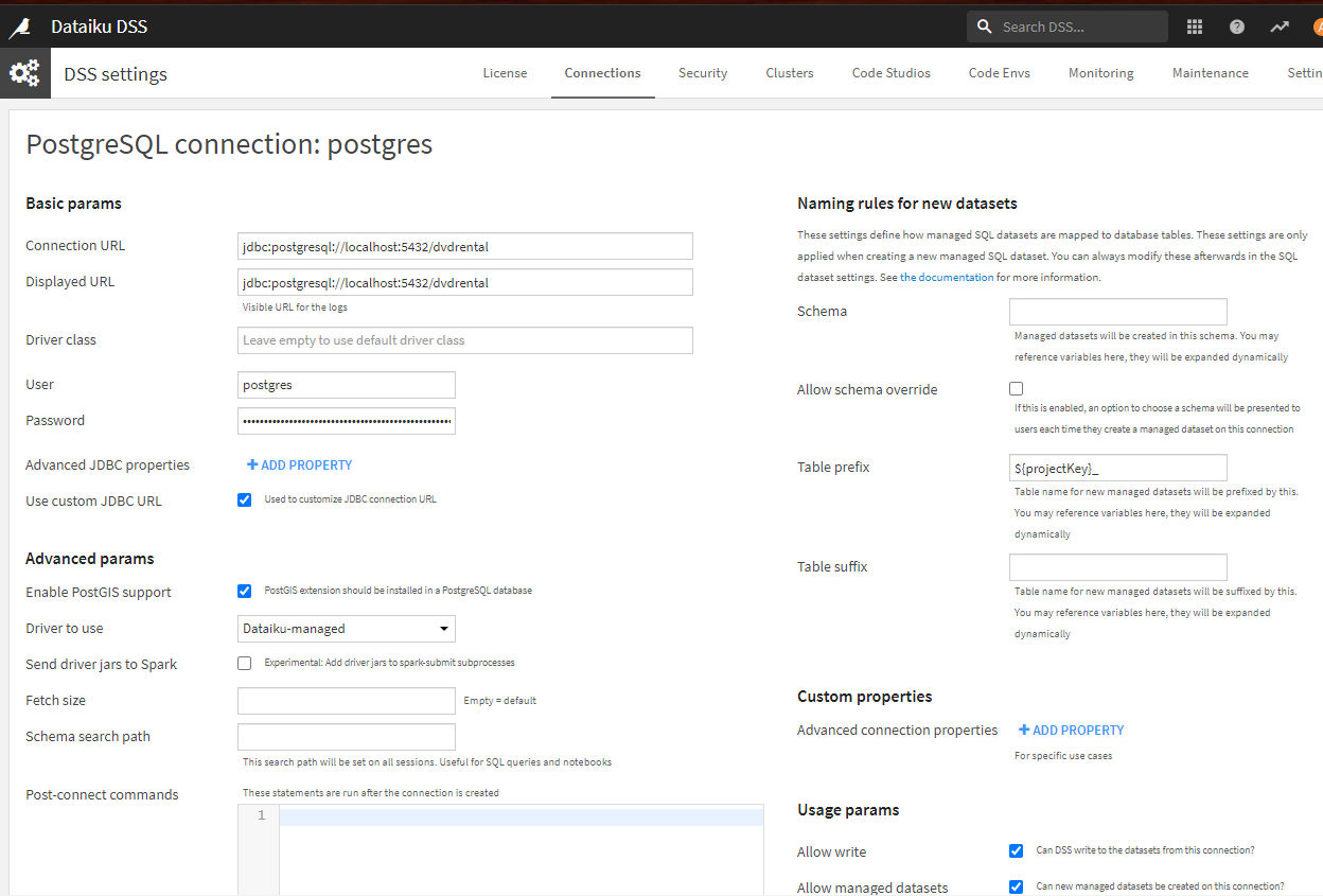 Connecting to PostgreSQL in Dataiku — Dataiku Community