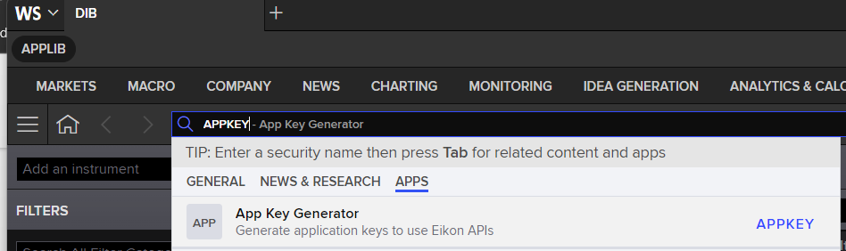 How to get API key to workspace for programmatic access - LSEG ...