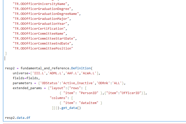 How to fix the following output in python? - LSEG Developer Community
