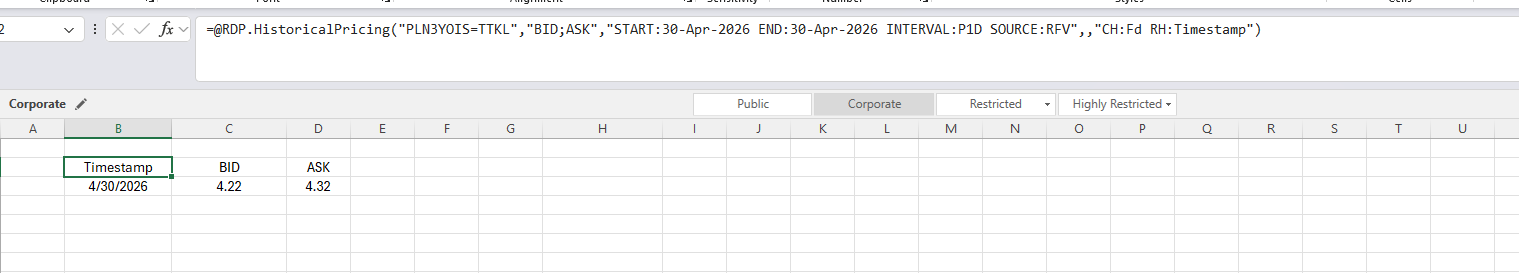 Excel Formula to RDL - LSEG Developer Community