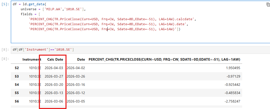 How can i align data dates when pulling price data from python API ...