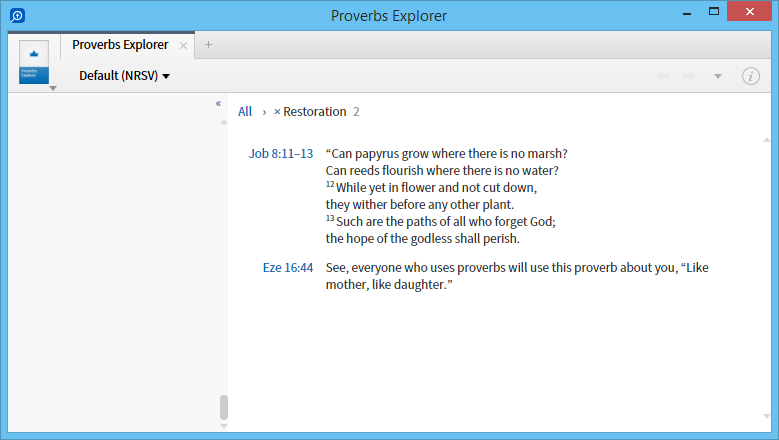 Proverbs Expolorer now has lots of 'non-Proverbs' links - any way to ...