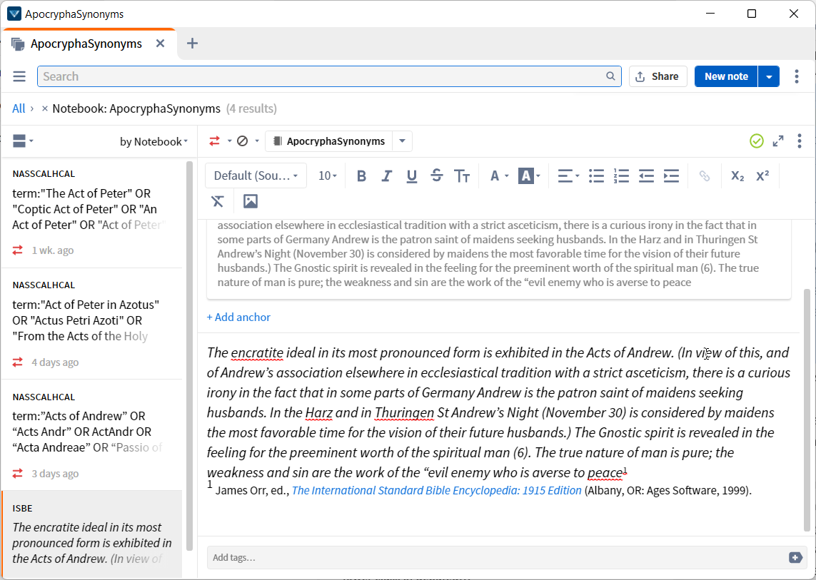 BUG: Copying text from resources into Notes does not include ...