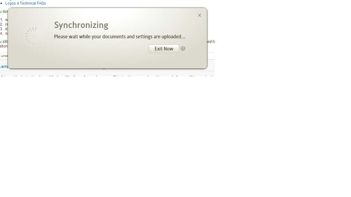 An error occurred during the synchronization process - Logos and Verbum ...