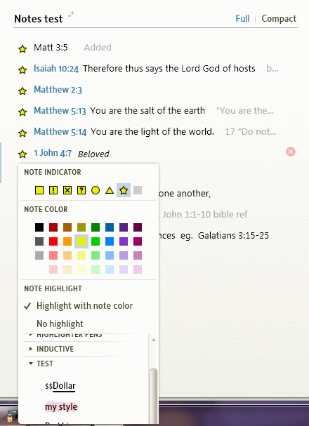 Bug: Inconsistent display of palettes in Notes file - Logos Community