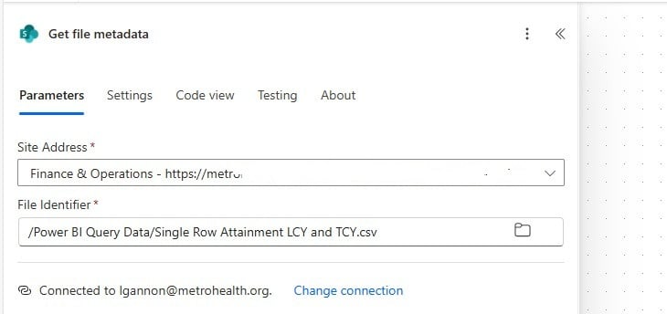Query Results to Sharepoint 4 Sharepoint Action Get Meta Data.jpg