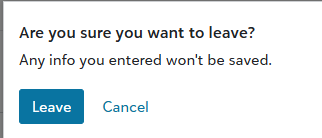 Are you sure you want to leave?
