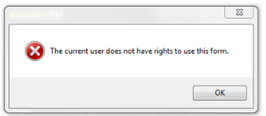 Blackbaud CRM error: The current user does not have rights to use this form.