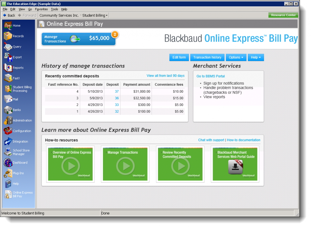 Manage Your Online Express Bill Pay Page