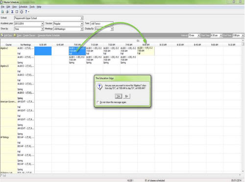 Edit Master Schedule