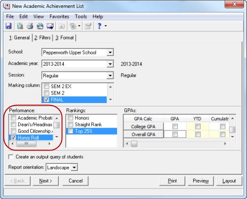 Academic Achievement Report