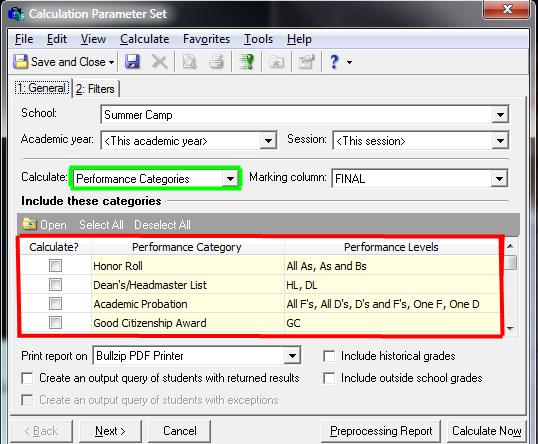 Run Calculations Wizard for Rank