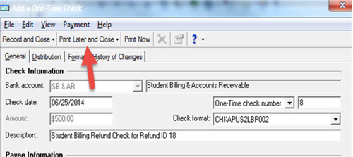 Print Later and Close