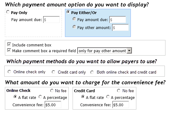 ACH in Online Express Bill Pay