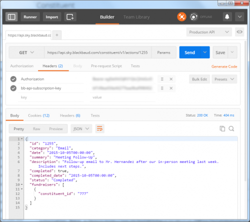 Figure 1 - Postman - Calling endpoint eb3a2955e3ef65201b67100713d38dfe-huge-fi