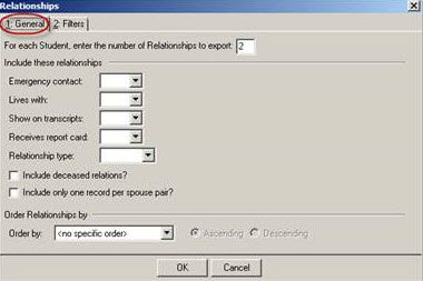 Relationships window