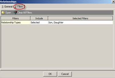 Relationships filter