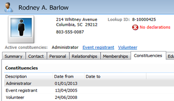 Rodney A. Barlow record with Administrator Constituency