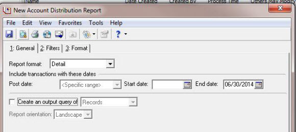 Account Distribution Report