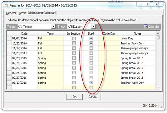 Scheduling Calendar tab