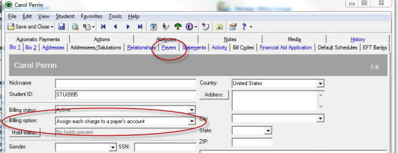 Student Record Bio1 Tab