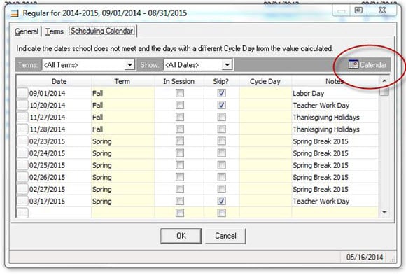Scheduling Calendar Tab Calendar