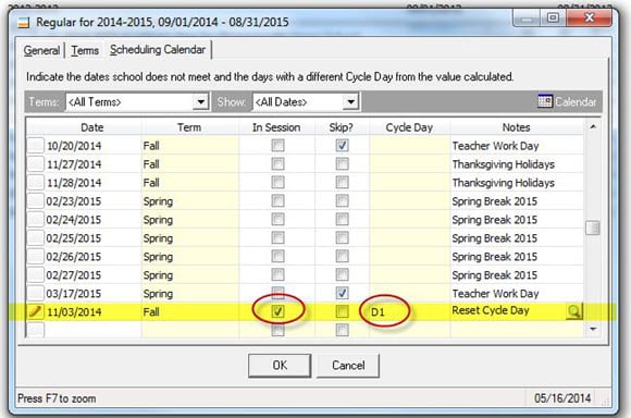 Scheduling Calendar tab