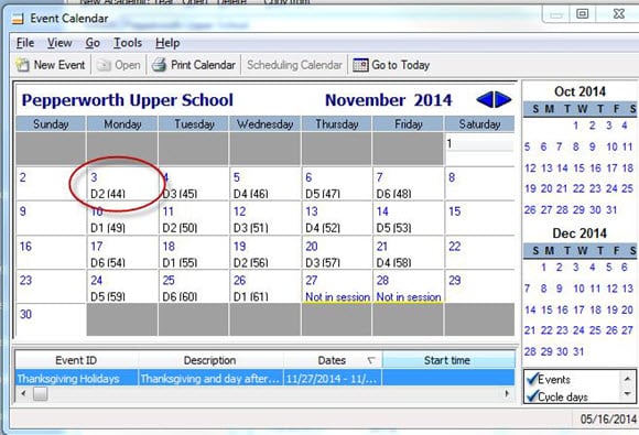 Calendar One Day Off