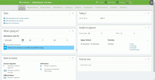 academics dashboard drag and drop