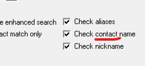 Check contact name ticky box