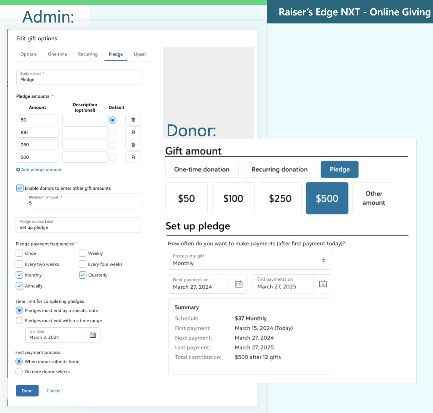 Online Pledge Functionality in Raiser's Edge NXT Online Pledge Functionality in Raiser's Edge NXT