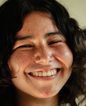 Portrait of Mary Squarey, smiling