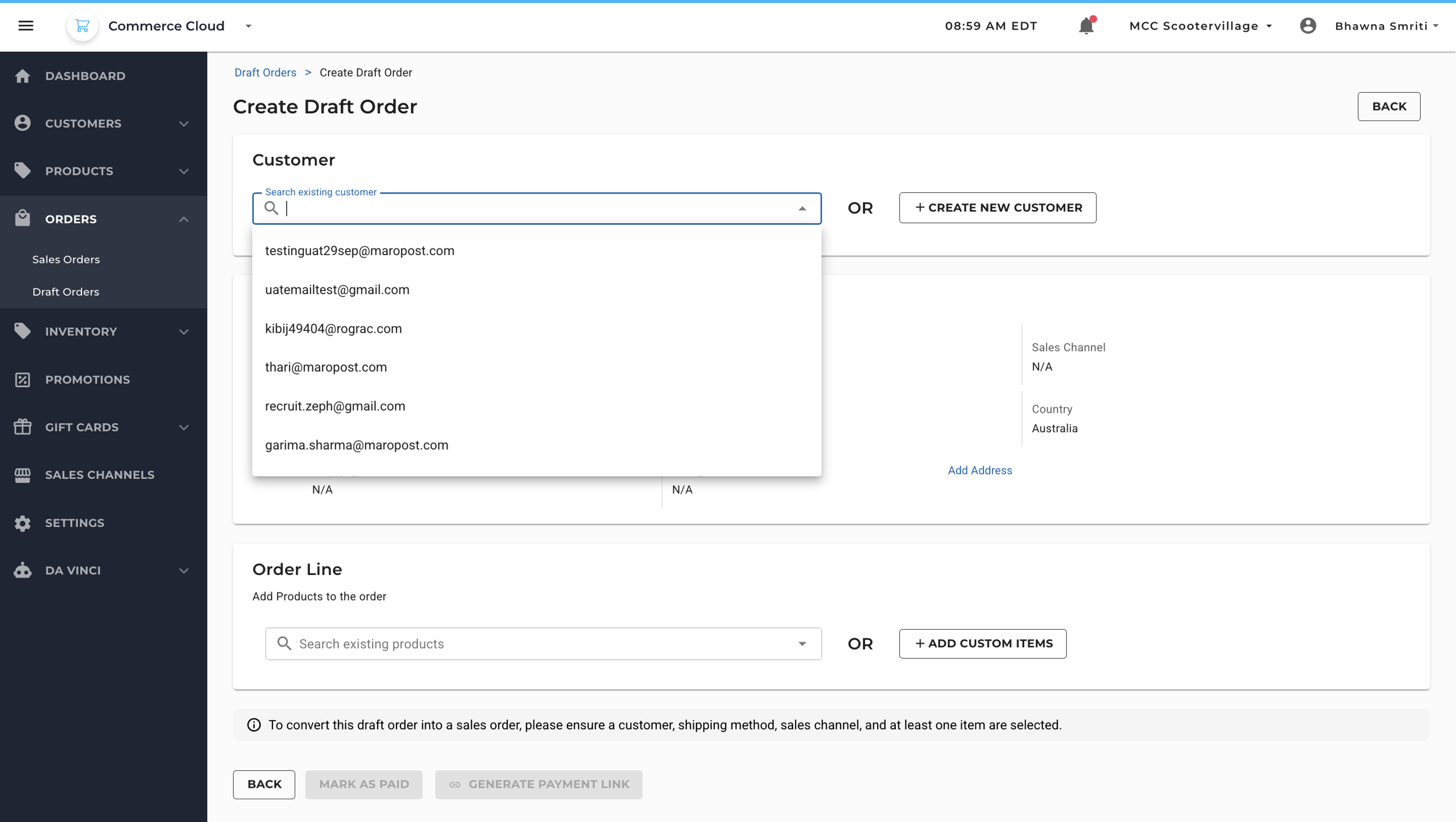 Search Existing Customers