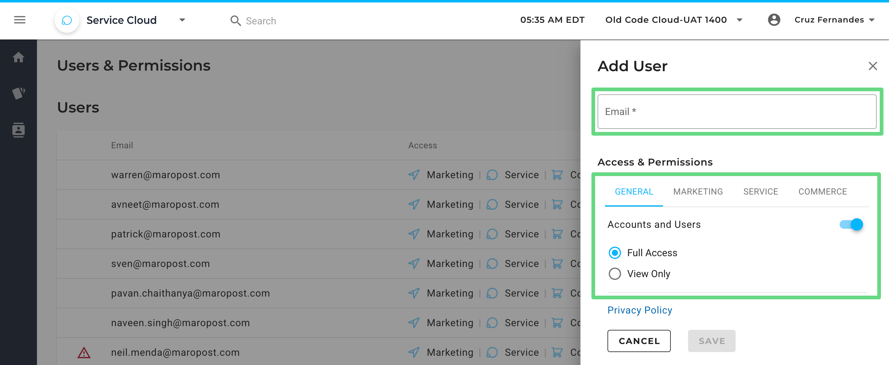 Managing Users and Permissions in Service Cloud - Maropost Community