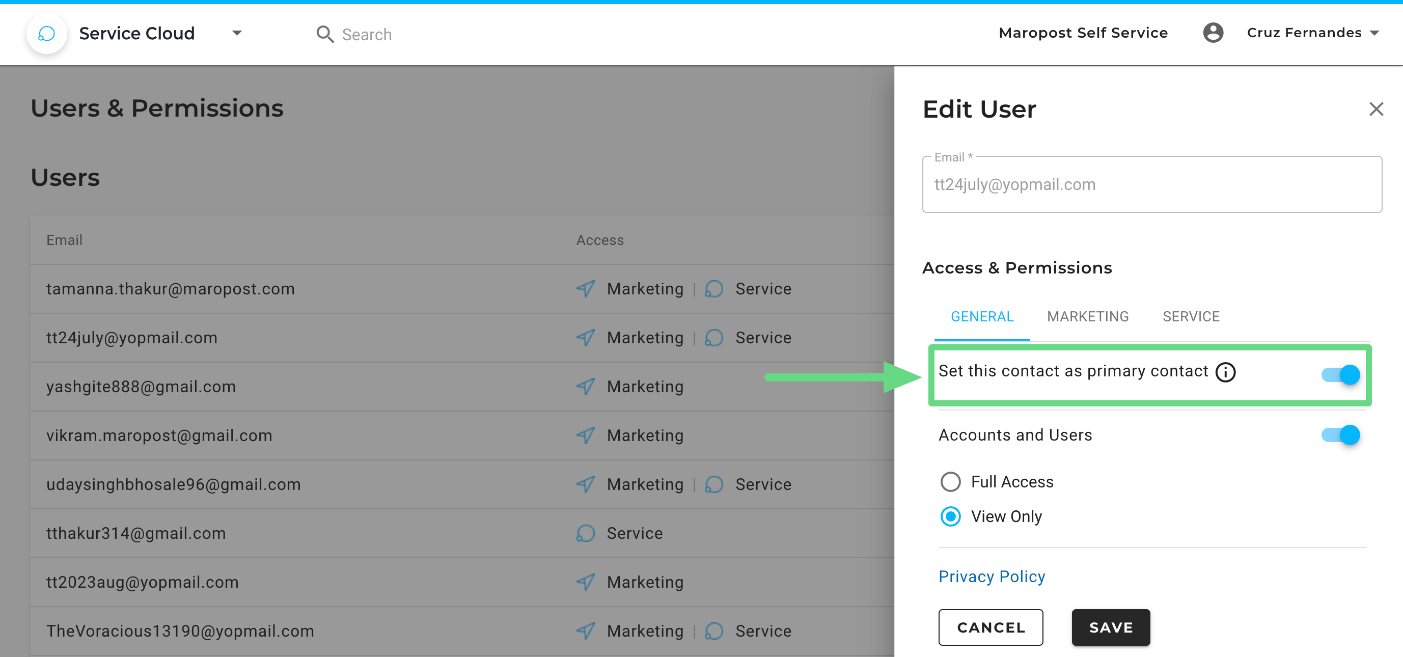 Managing Users and Permissions in Service Cloud - Maropost Community