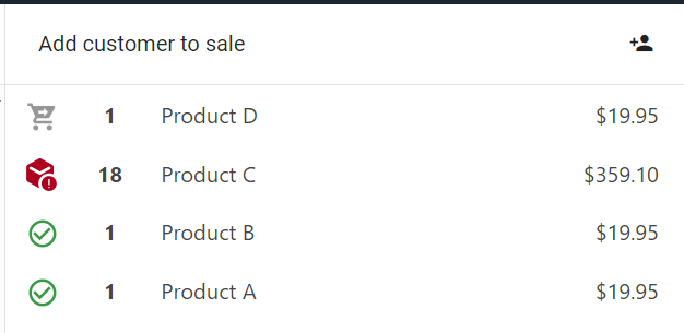grey icon for non verified quantity checks