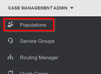 case management admin populations menu item