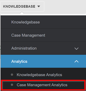 analytics menu case management